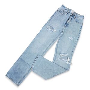 Pacsun Size 24 Jeans Distressed Light Wash High Rise Ripped Straight Leg Mom 90s